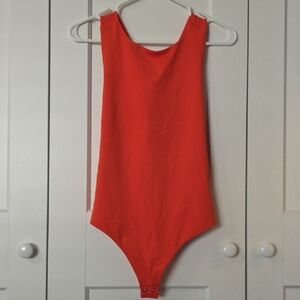 Express Body Contour Red/Orange Bodysuit Tank Top